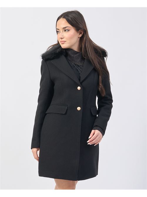 Manteau femme Yes Zee en laine mélangée avec fourrure YES ZEE | O022-KKPS0801